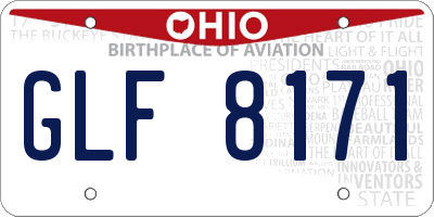OH license plate GLF8171
