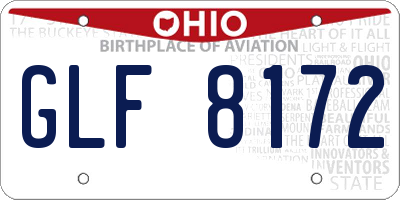 OH license plate GLF8172