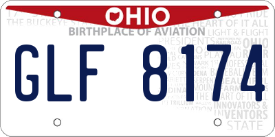 OH license plate GLF8174