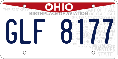 OH license plate GLF8177