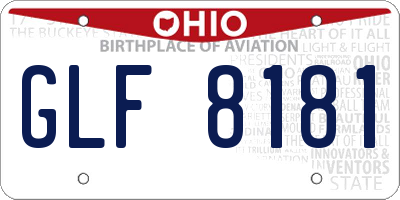 OH license plate GLF8181