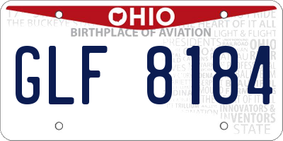 OH license plate GLF8184