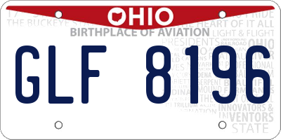 OH license plate GLF8196