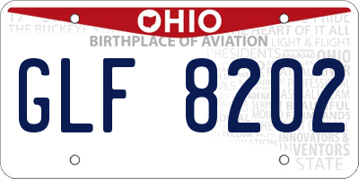 OH license plate GLF8202
