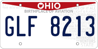 OH license plate GLF8213