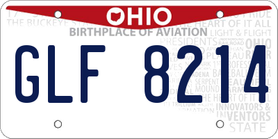 OH license plate GLF8214