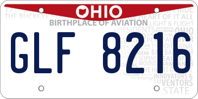 OH license plate GLF8216