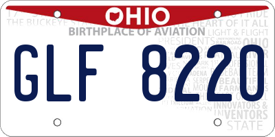 OH license plate GLF8220