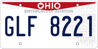 OH license plate GLF8221