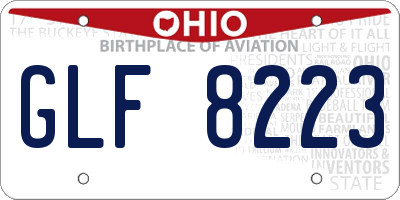OH license plate GLF8223