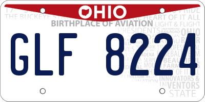 OH license plate GLF8224