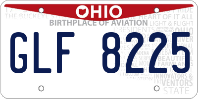 OH license plate GLF8225