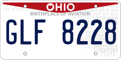 OH license plate GLF8228