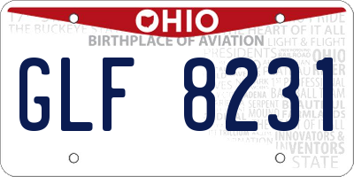 OH license plate GLF8231