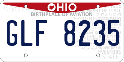 OH license plate GLF8235