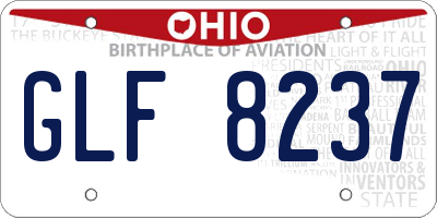 OH license plate GLF8237