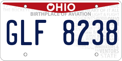 OH license plate GLF8238
