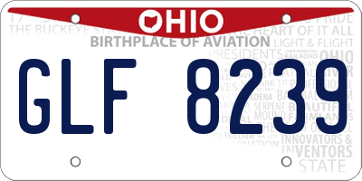 OH license plate GLF8239