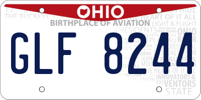 OH license plate GLF8244