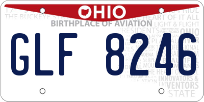 OH license plate GLF8246