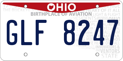 OH license plate GLF8247