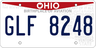 OH license plate GLF8248