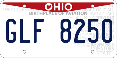 OH license plate GLF8250