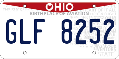 OH license plate GLF8252