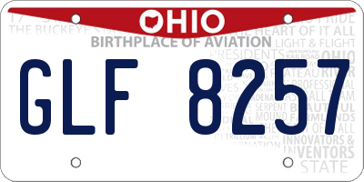 OH license plate GLF8257