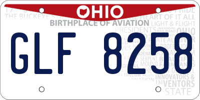 OH license plate GLF8258