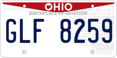 OH license plate GLF8259