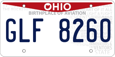 OH license plate GLF8260