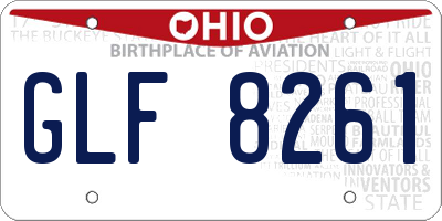 OH license plate GLF8261