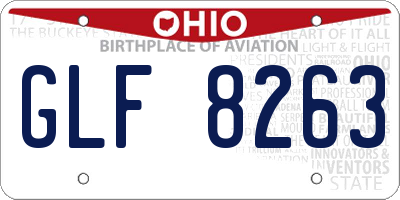 OH license plate GLF8263