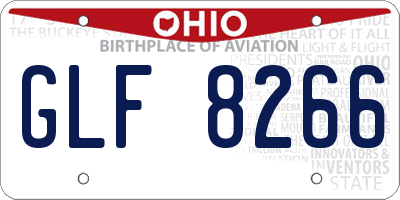 OH license plate GLF8266