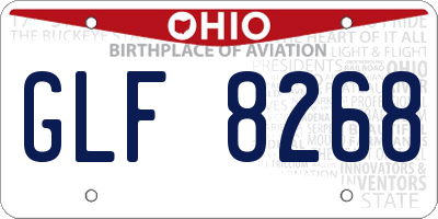 OH license plate GLF8268