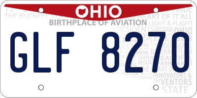 OH license plate GLF8270