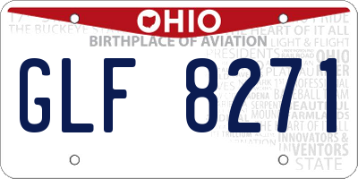 OH license plate GLF8271