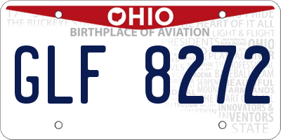 OH license plate GLF8272