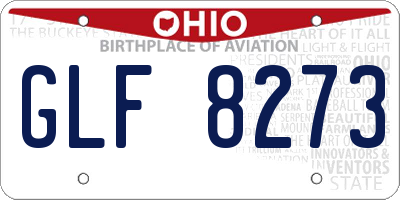 OH license plate GLF8273