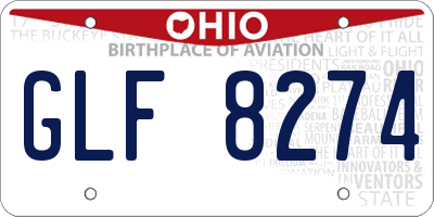 OH license plate GLF8274