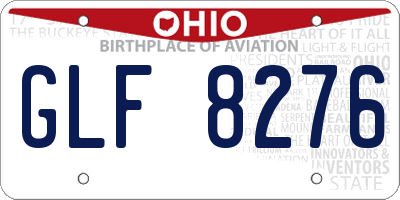 OH license plate GLF8276