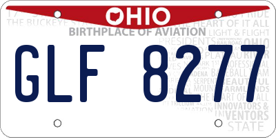 OH license plate GLF8277