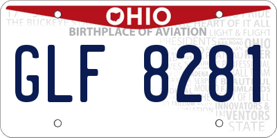 OH license plate GLF8281