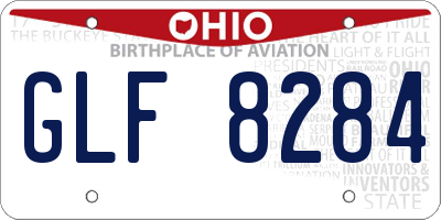 OH license plate GLF8284