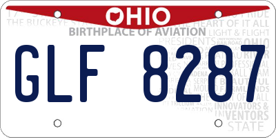OH license plate GLF8287