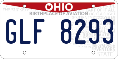 OH license plate GLF8293