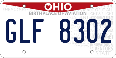 OH license plate GLF8302