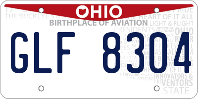 OH license plate GLF8304