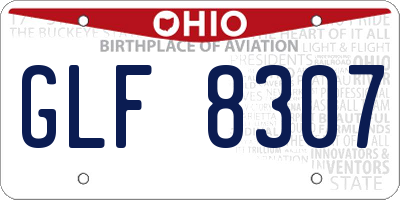 OH license plate GLF8307